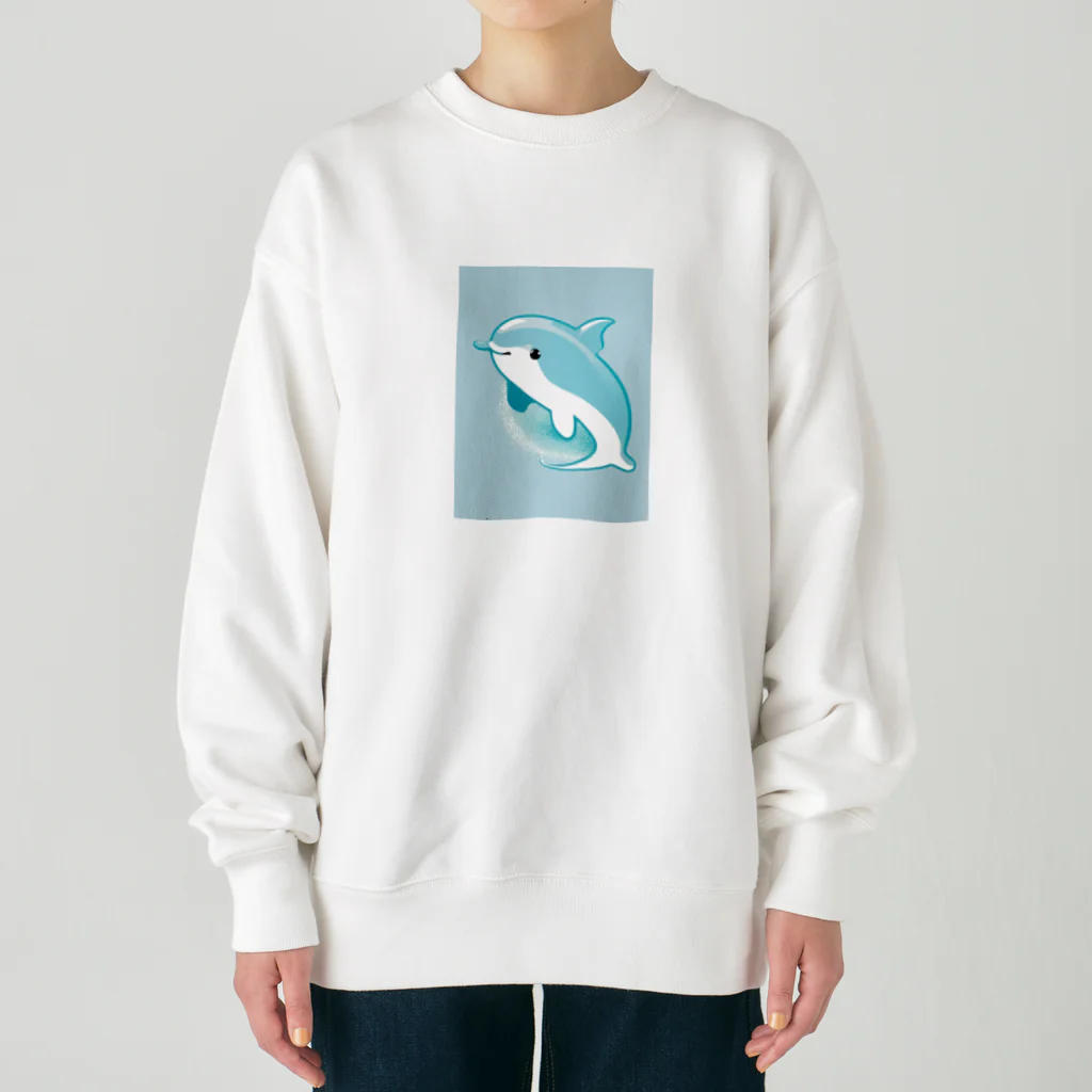 dolphineの癒しのハッピードルフィン　Healing Happy Dolphine Heavyweight Crew Neck Sweatshirt