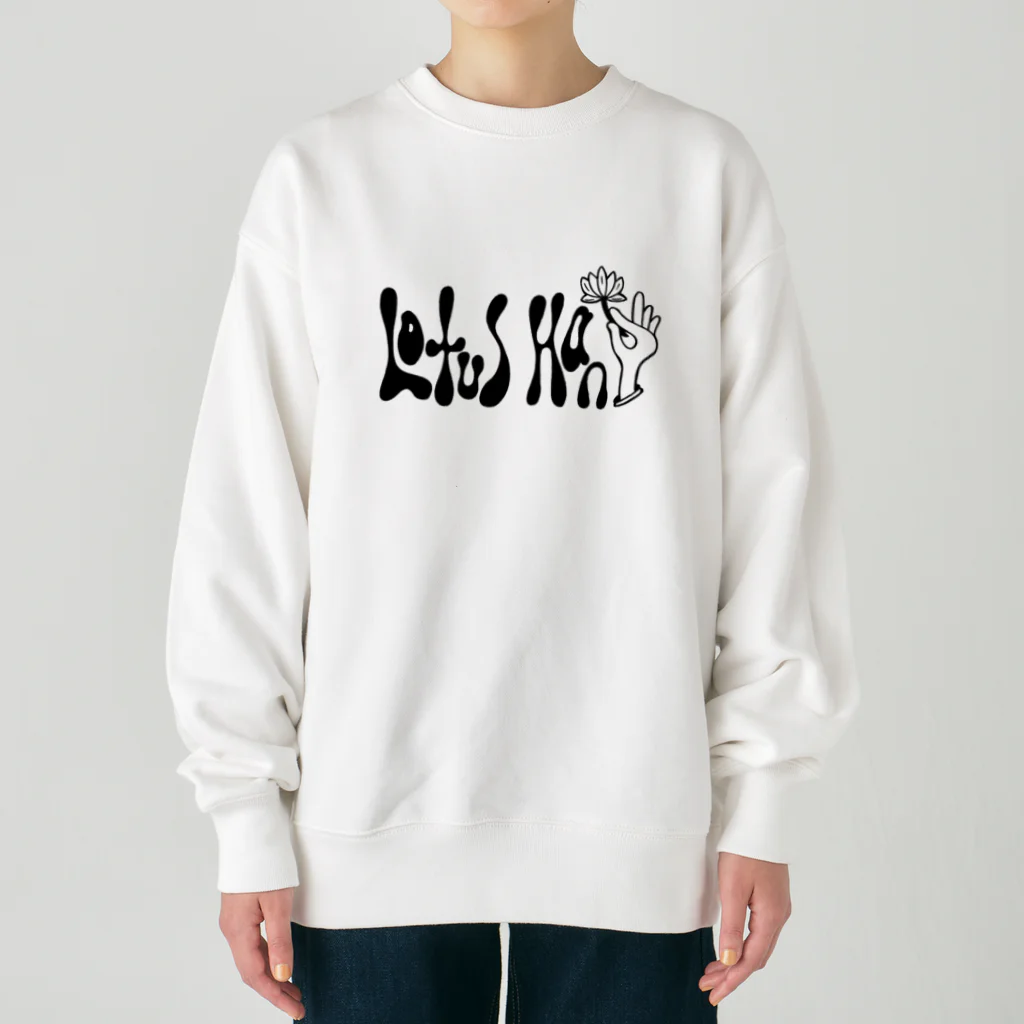 宇宙キャンプのロータス　ハンド　モノトーン Heavyweight Crew Neck Sweatshirt