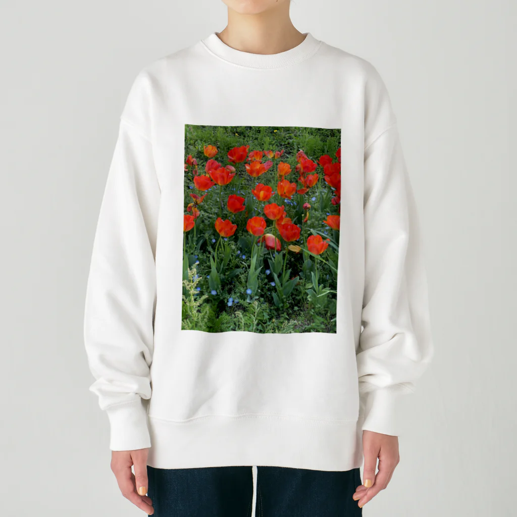 桜のチューリップ Heavyweight Crew Neck Sweatshirt