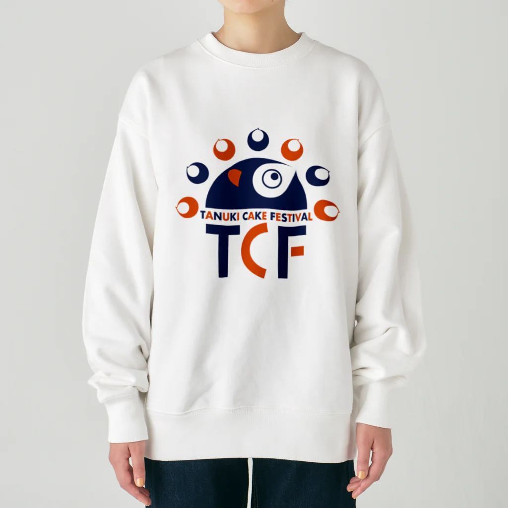 二子舎のたぬきケーキフェス Heavyweight Crew Neck Sweatshirt