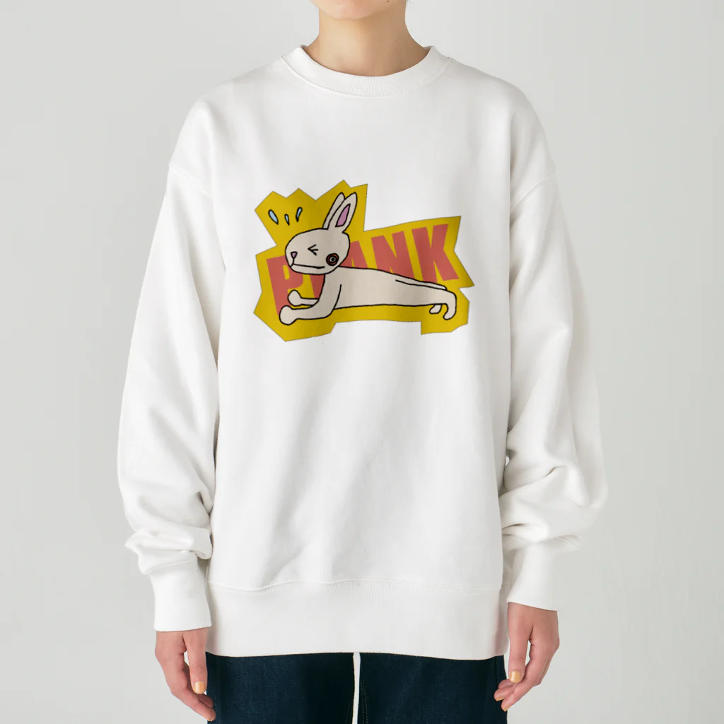 hiyori-art-のプランク筋トレウサギ Heavyweight Crew Neck Sweatshirt