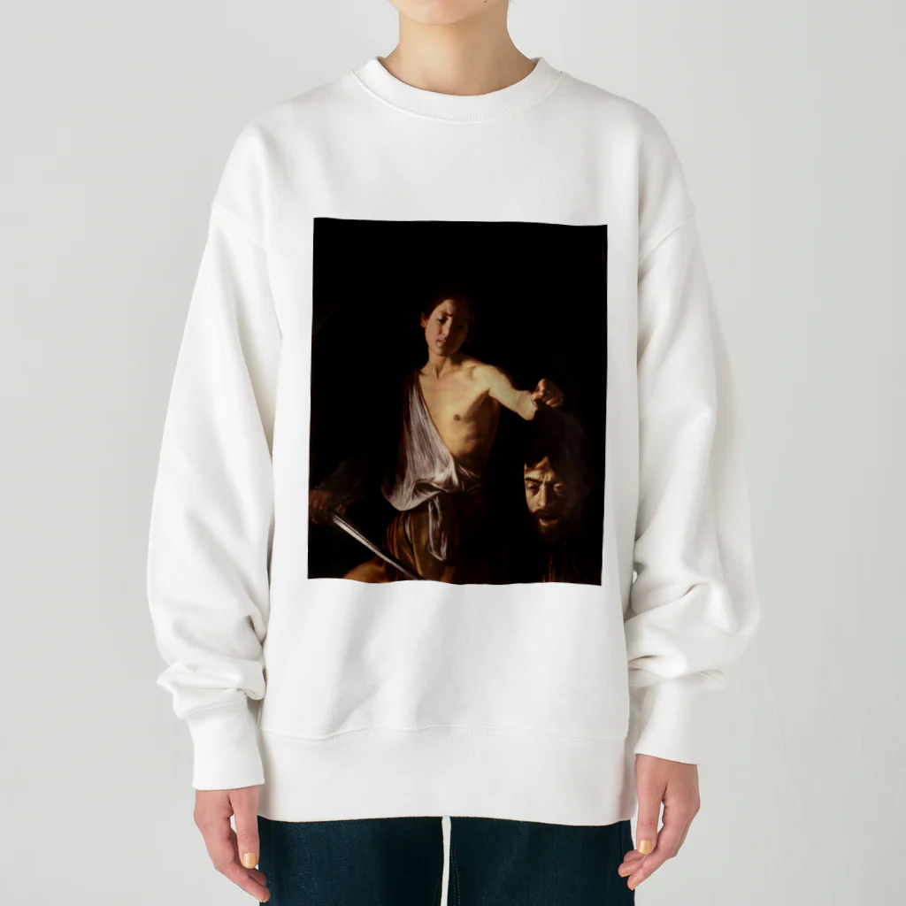 世界美術商店のゴリアテの頭を持つダヴィデ / David with the Head of Goliath Heavyweight Crew Neck Sweatshirt