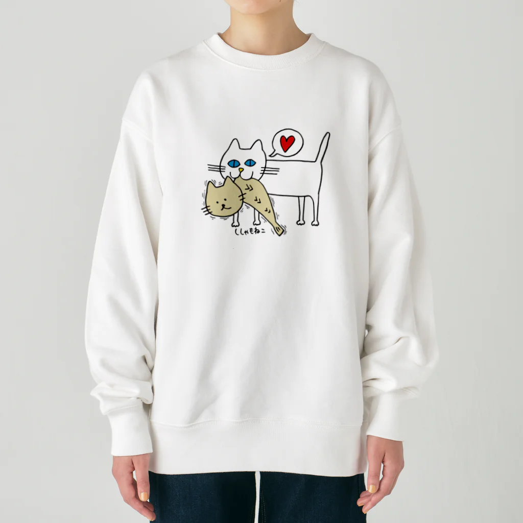 ししゃもねこ社のガクブルししゃもねこ Heavyweight Crew Neck Sweatshirt