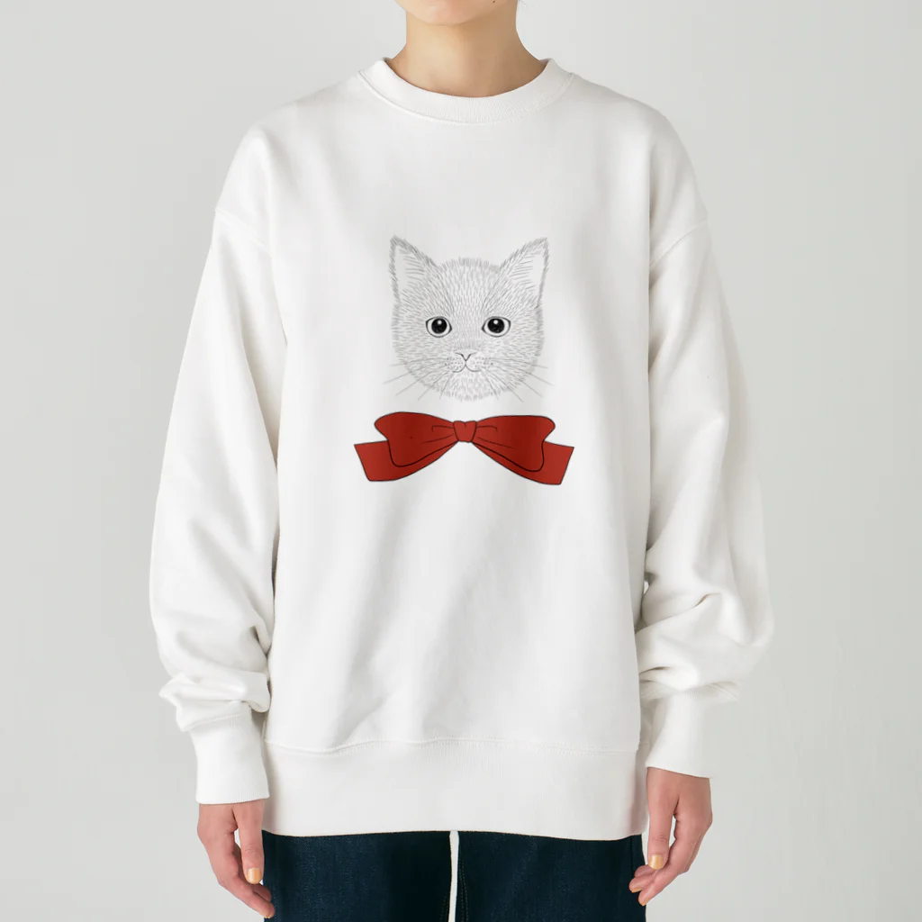 soraの猫のジョセフィーヌとリボン Heavyweight Crew Neck Sweatshirt