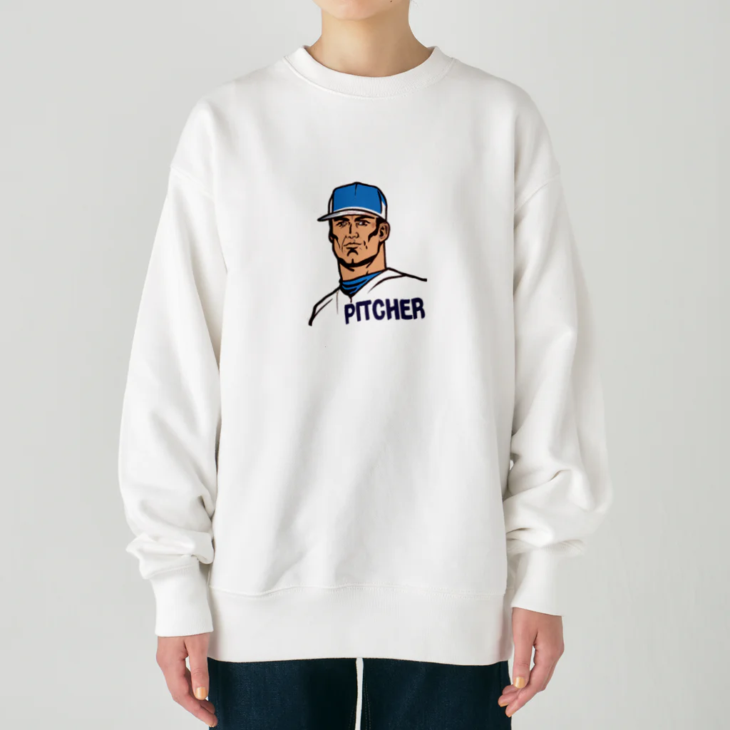 Reason+PictureのPitcherくん01 Heavyweight Crew Neck Sweatshirt