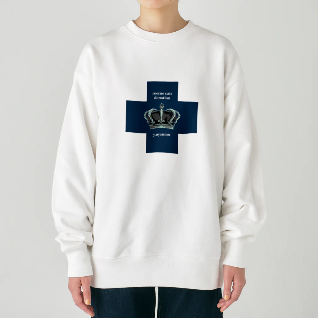 y.nyanmo やよにゃんものメディカルクラウン十字シリーズ Heavyweight Crew Neck Sweatshirt