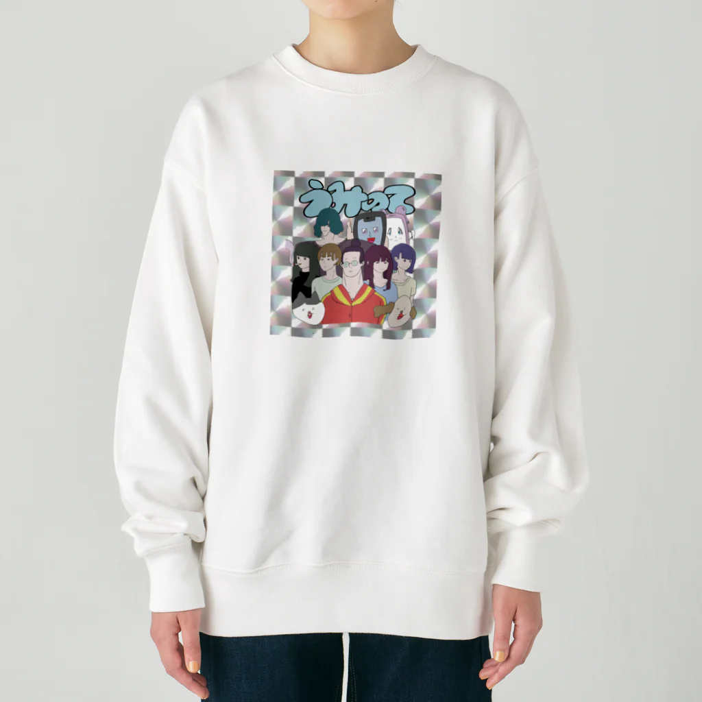 ¥anagawa Recordsのムルアイ画伯のうみのてメンバーキラステッカー風 Heavyweight Crew Neck Sweatshirt