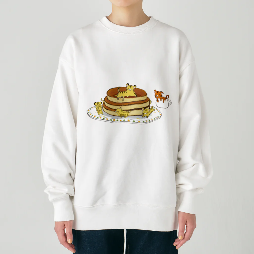 ぎみの溶けタイガーwithパンケーキ Heavyweight Crew Neck Sweatshirt