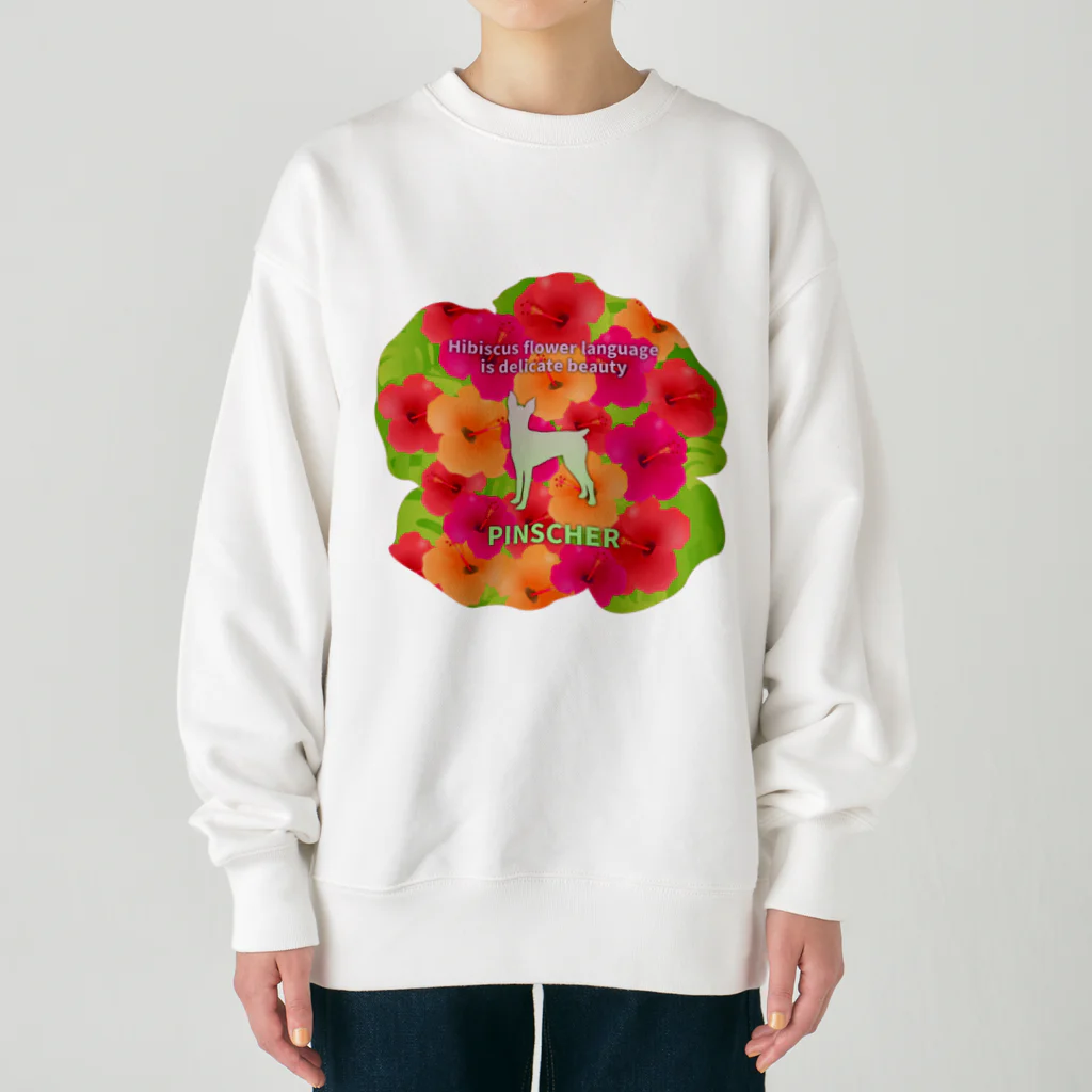 onehappinessのピンシャー　hibiscus　花言葉　onehappiness Heavyweight Crew Neck Sweatshirt