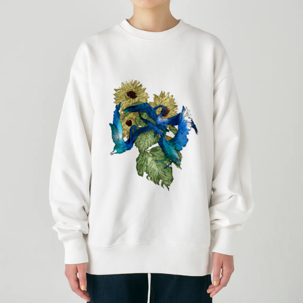 WAYA JARLの3 Cisnes y 3 Girasoles Heavyweight Crew Neck Sweatshirt