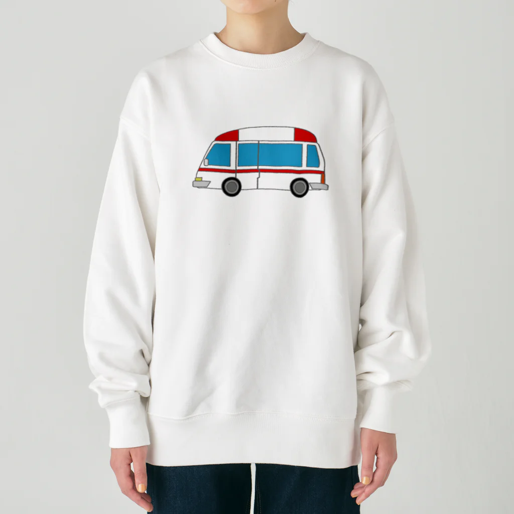 chicodeza by suzuriの可愛い救急車 Heavyweight Crew Neck Sweatshirt