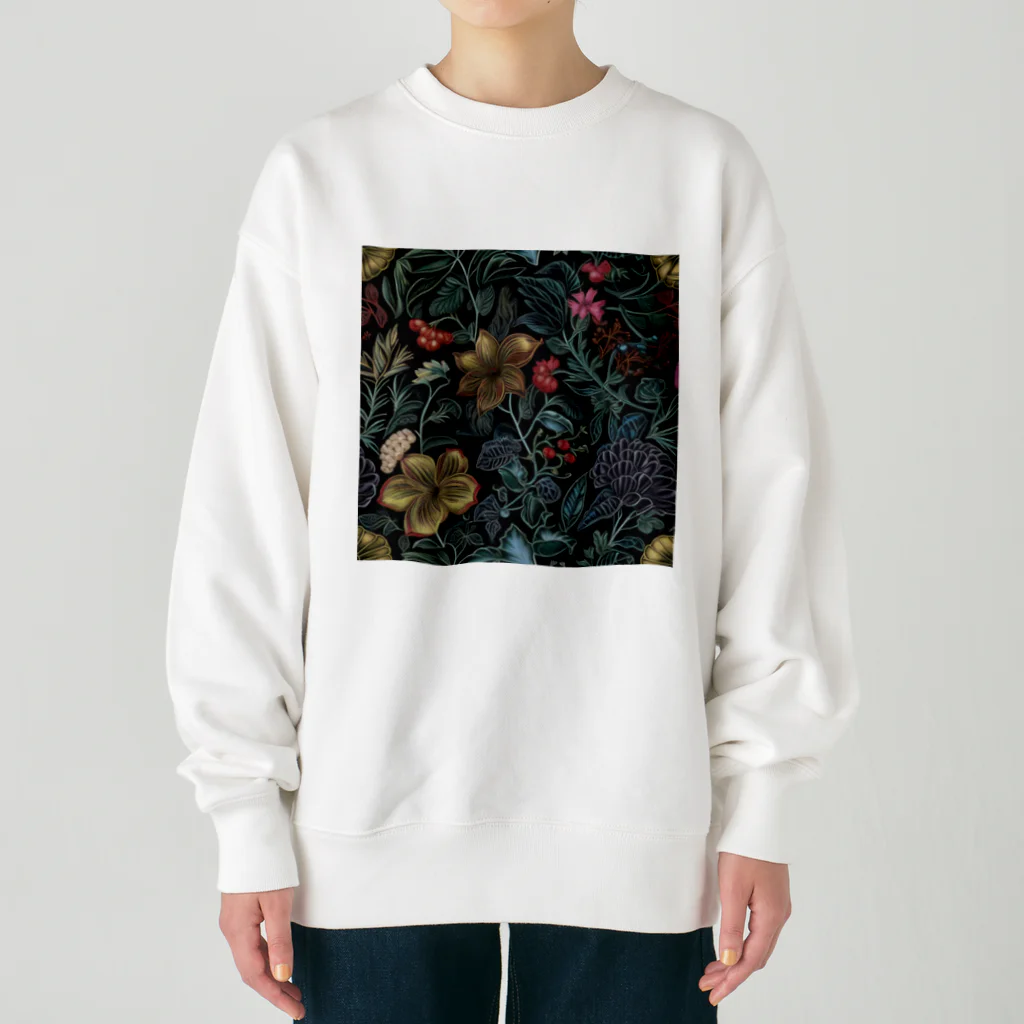 ひろのレトロな花模様 Heavyweight Crew Neck Sweatshirt