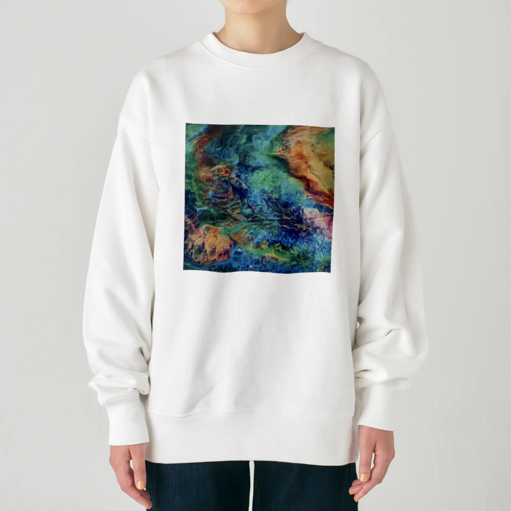 【抽象画】melty moon【フルイドアート】の恒星 Heavyweight Crew Neck Sweatshirt