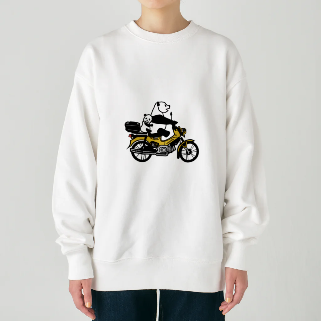 へっぽこデザインのクロスカブ　綺麗な黄色 Heavyweight Crew Neck Sweatshirt