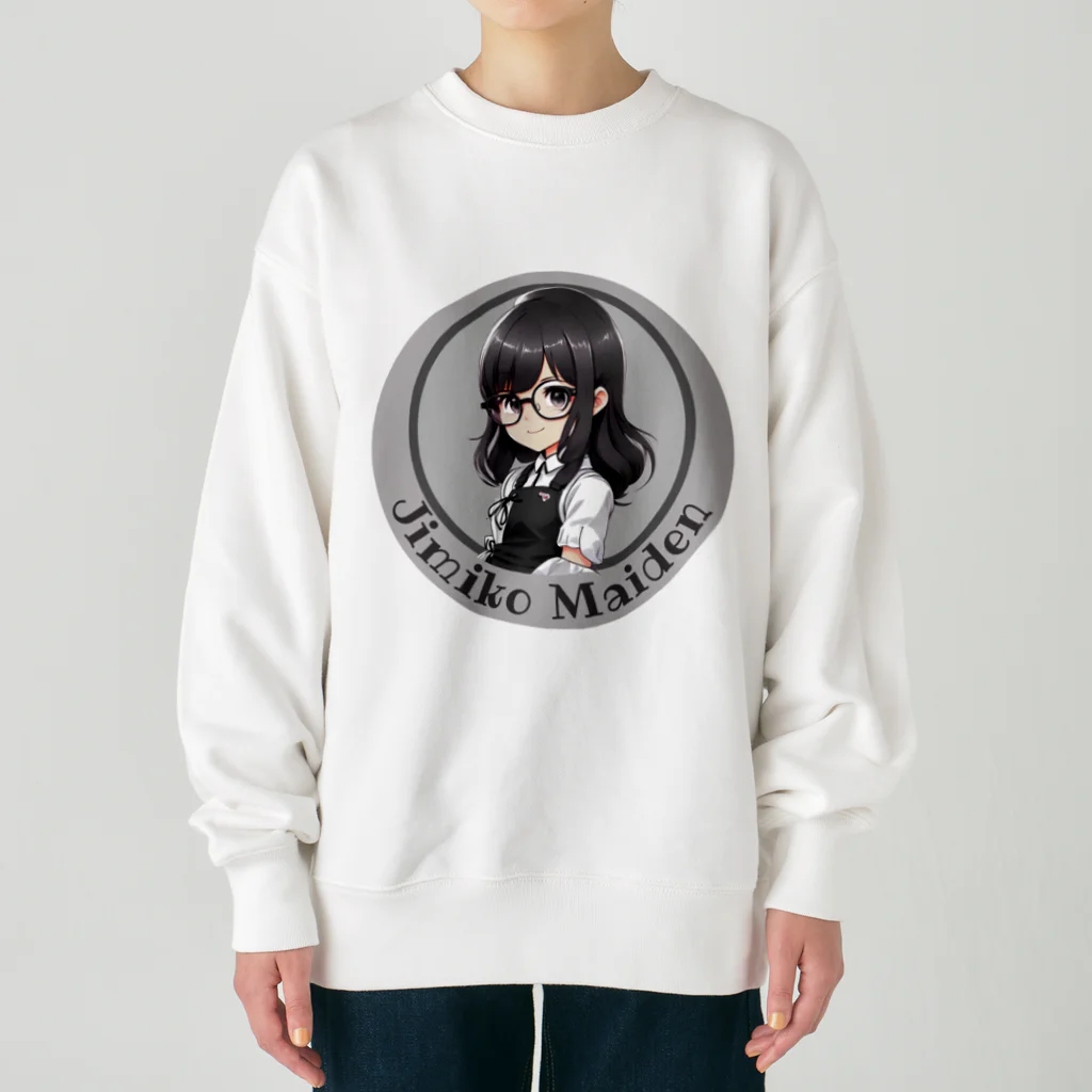 Jimiko Maiden (ジミコメイデン)の【Jimiko Maiden】にっこりメイド（ディフォルメ） Heavyweight Crew Neck Sweatshirt