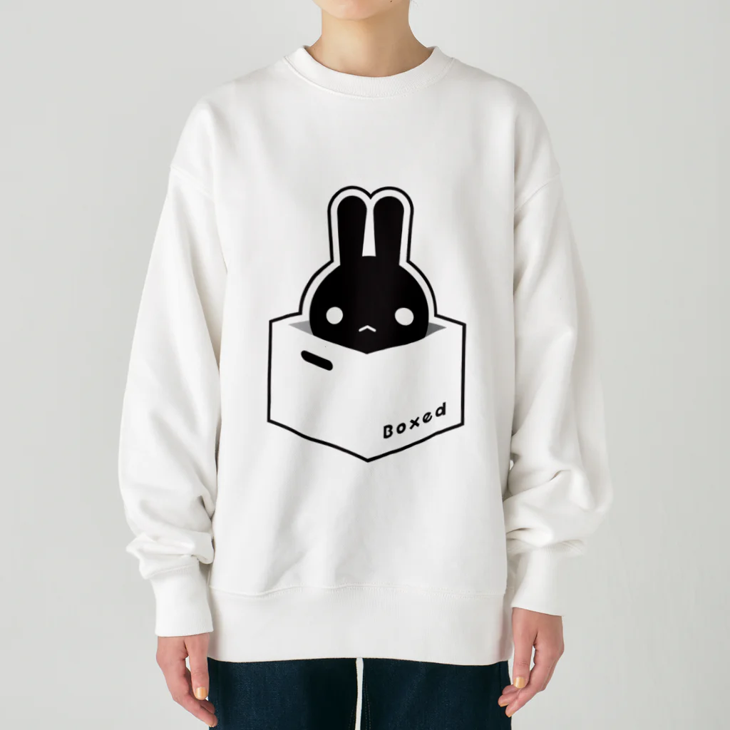 ツギハギ ニクの【Boxed * Rabbit】黒Ver Heavyweight Crew Neck Sweatshirt