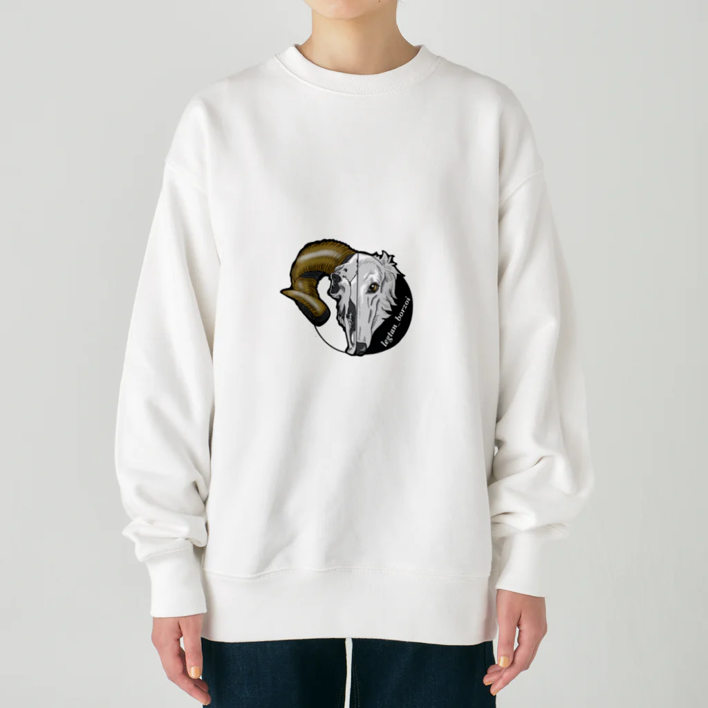 legtan_borzoiの不気味なボルゾイ Heavyweight Crew Neck Sweatshirt