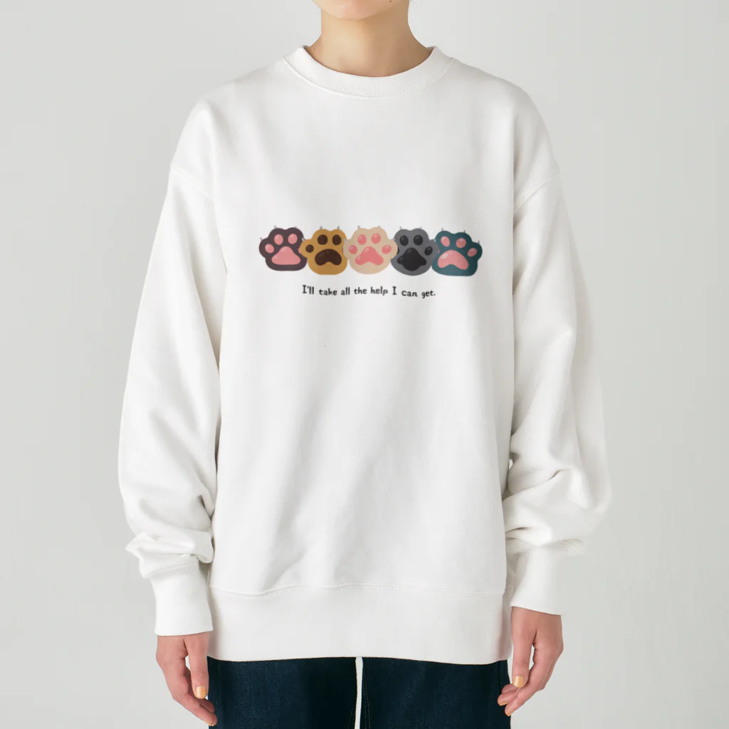 ＠meiliecat🐈original goodsの猫の手も借りたい😹I’ll take all the help I can get. Heavyweight Crew Neck Sweatshirt