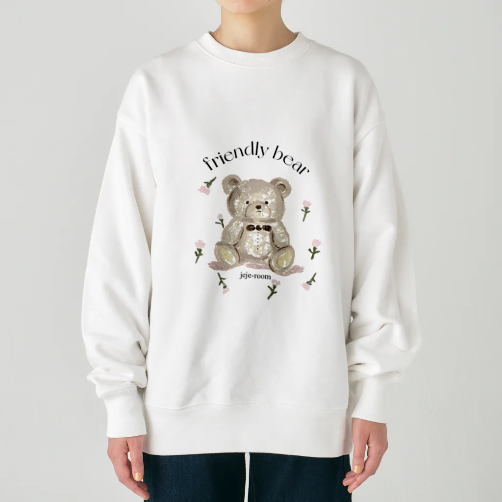 jeje-roomのfriendly bear Heavyweight Crew Neck Sweatshirt