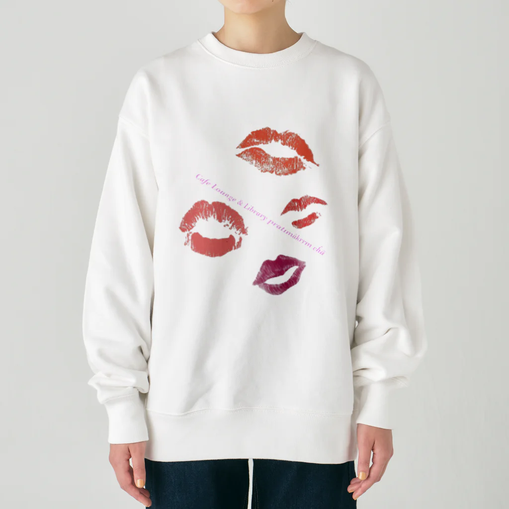 Cafe Lounge & Library pratimākrrm cĥā -ゆるやかな彫刻-のリップ💋リップ💋 Heavyweight Crew Neck Sweatshirt