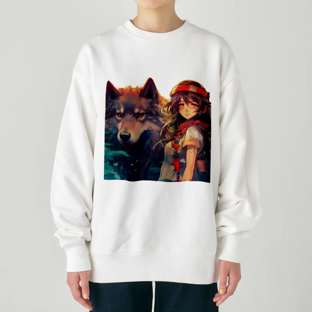 桜音ことこ企画の少女とオオカミの森 Heavyweight Crew Neck Sweatshirt