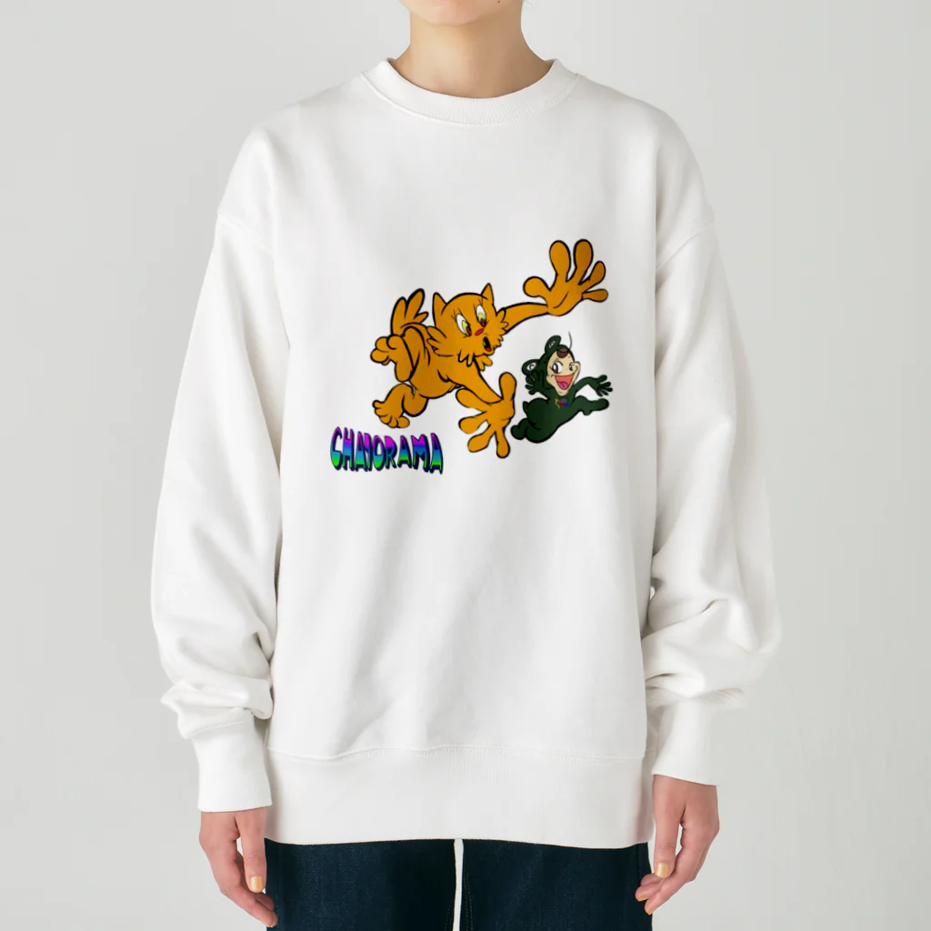 ちゃとらま　CHA10ramaのチャトラマとカエル女の闘い Heavyweight Crew Neck Sweatshirt