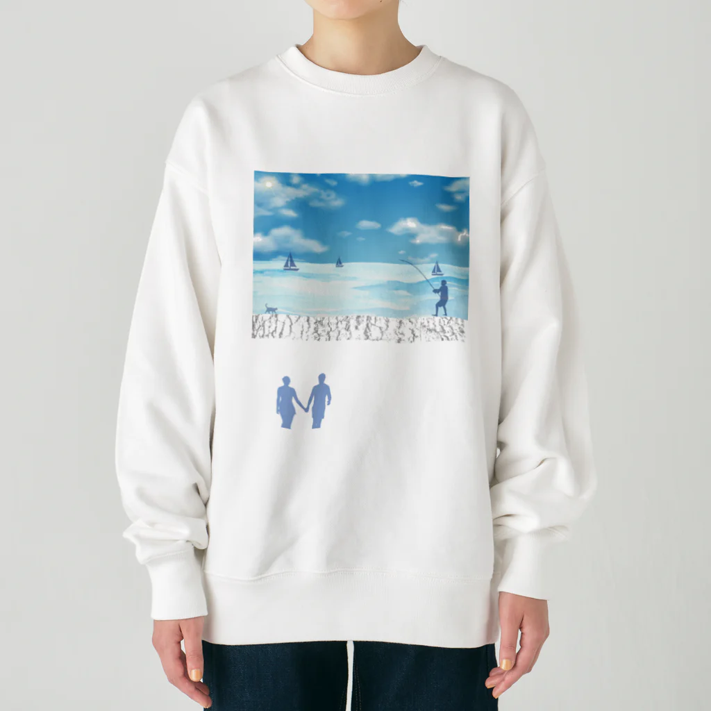 Sky00の日本の夏の風景 Heavyweight Crew Neck Sweatshirt