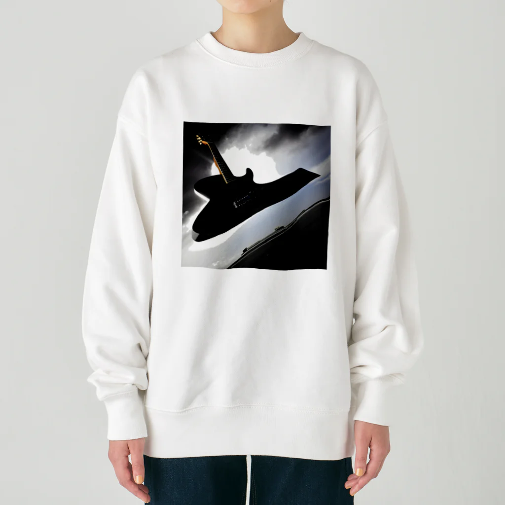 dolphineの空中に浮いてる巨大ギター Heavyweight Crew Neck Sweatshirt