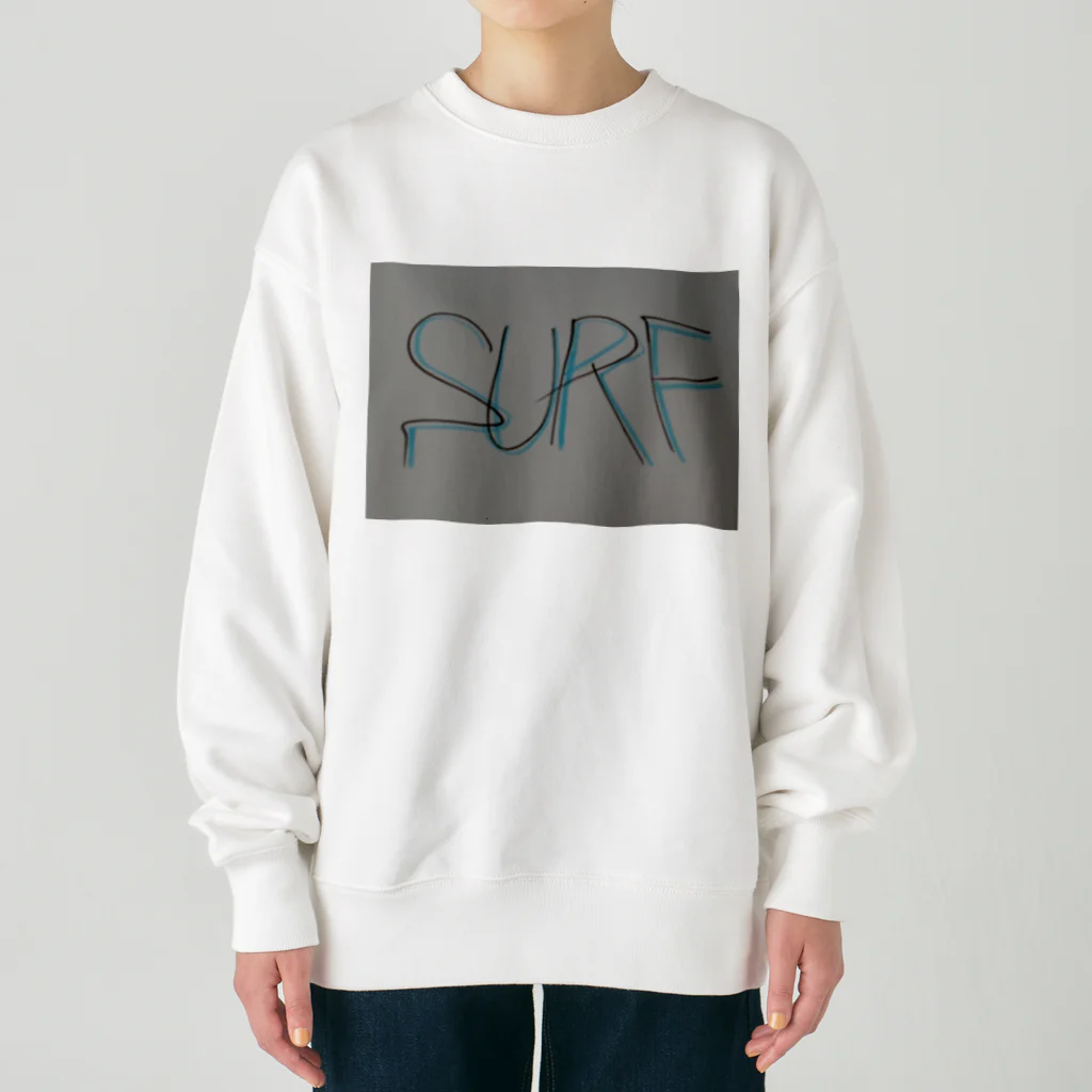 SURF810のSURF 文字(青影) Heavyweight Crew Neck Sweatshirt