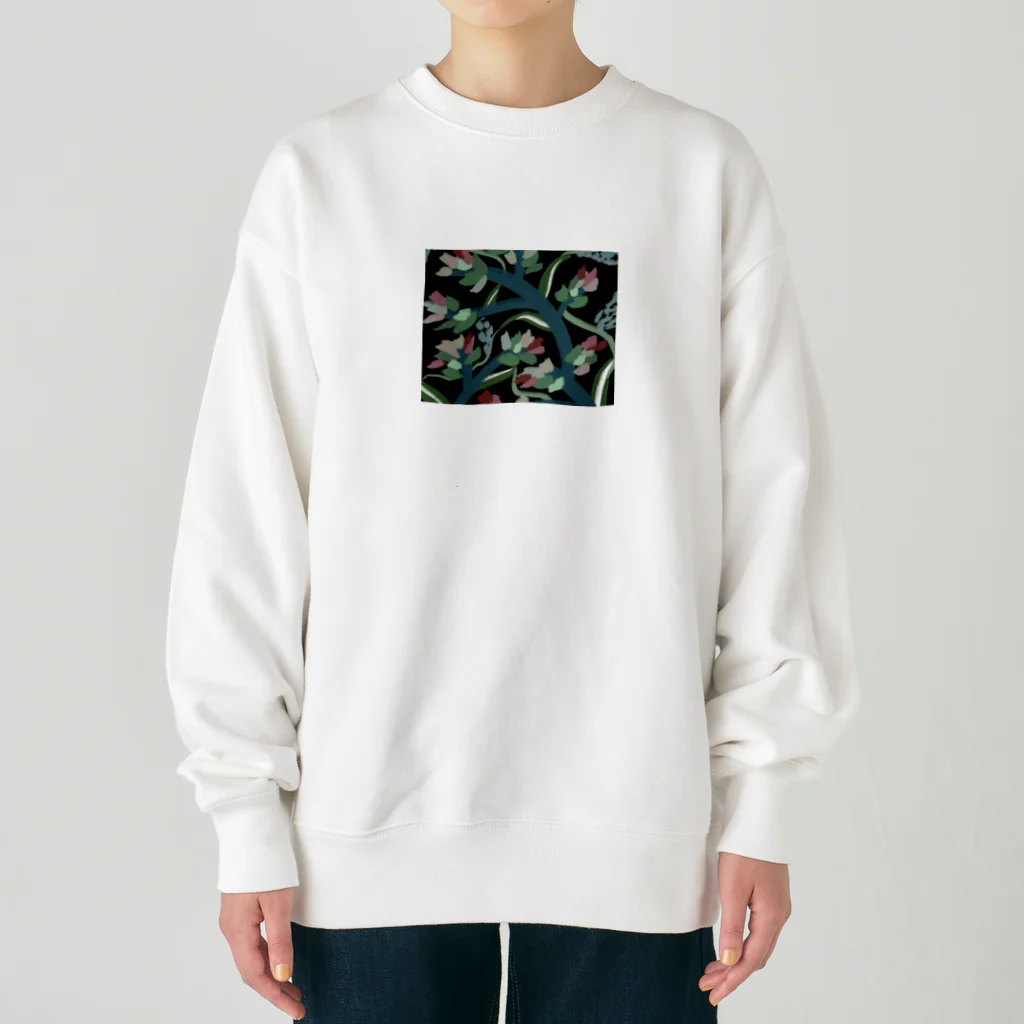 らくがき子さんのものづくり工房の花と植物 Heavyweight Crew Neck Sweatshirt