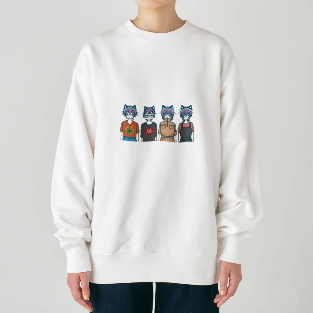 酒丸酔子🐱🍺の夏服の酒丸酔子 Heavyweight Crew Neck Sweatshirt