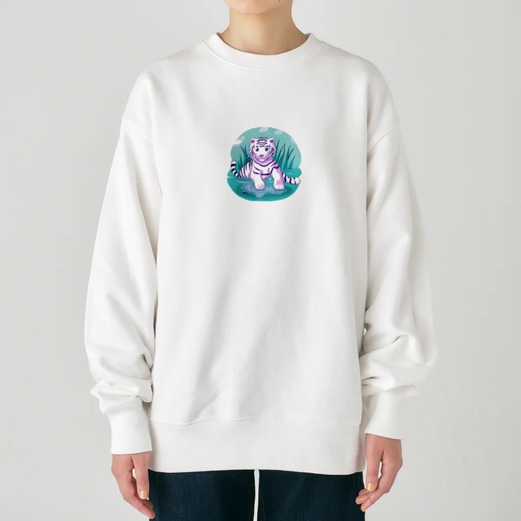 いつもおおきに！たけじいちゃんのWhite Tiger Baby Sigi Heavyweight Crew Neck Sweatshirt