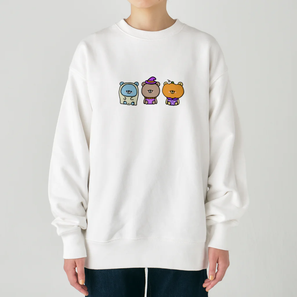 くまこのハロウィンくまトリオ Heavyweight Crew Neck Sweatshirt