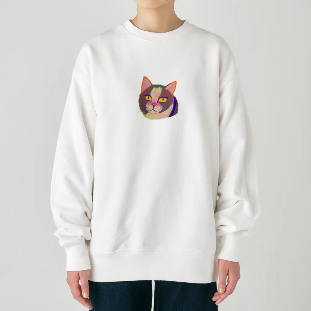 フクミンのふわふわネコ Heavyweight Crew Neck Sweatshirt