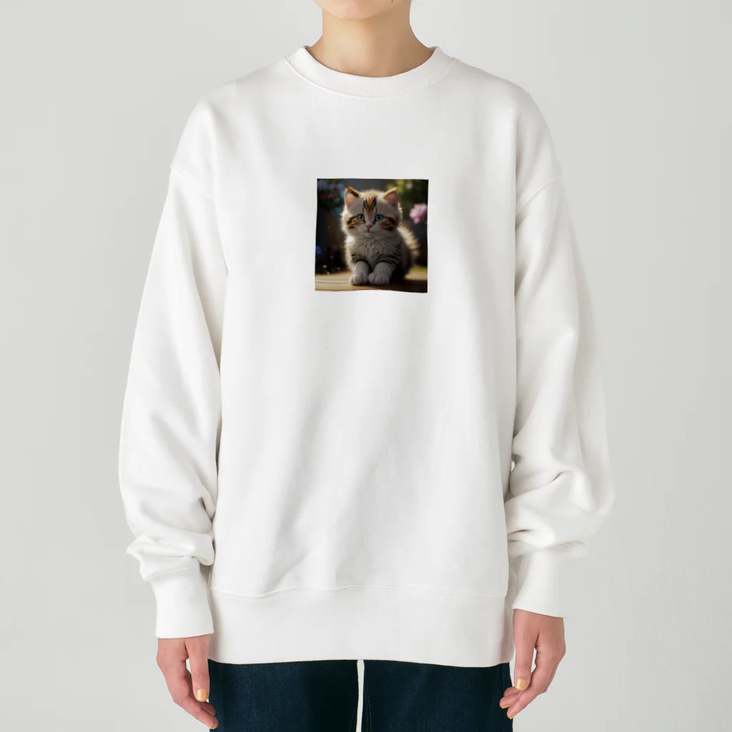 moonshine_fukurouの愛くるしい猫目線 Heavyweight Crew Neck Sweatshirt