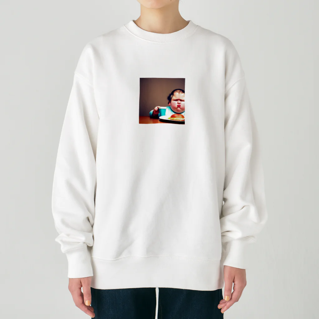 たらたらこっこのふとったこども Heavyweight Crew Neck Sweatshirt