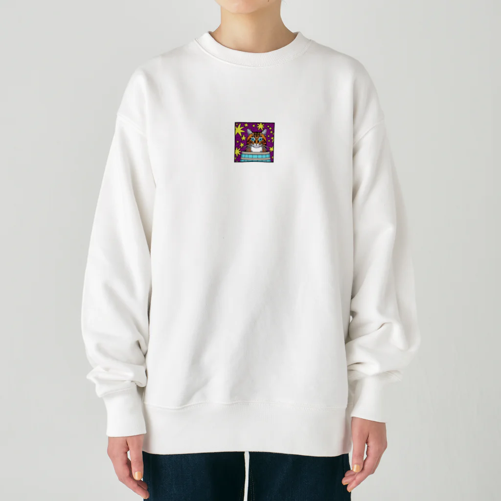 ウイスキーとくらすのウイスキーキャット Heavyweight Crew Neck Sweatshirt