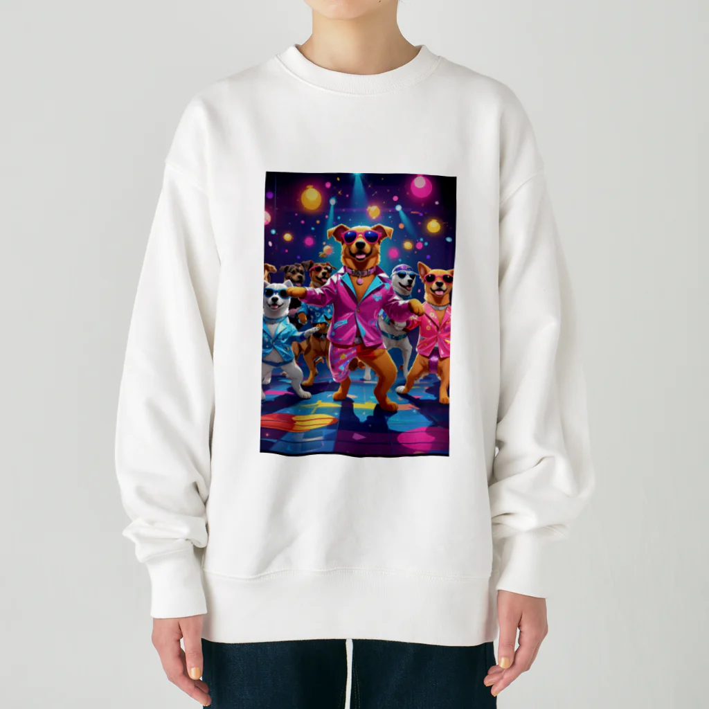 jrjrjrのドッグ・ダンシング・ディスコ Heavyweight Crew Neck Sweatshirt