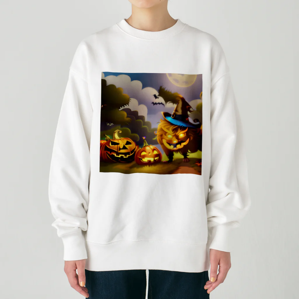 ピーカーブーのハロウィンのモンスターパーティ Heavyweight Crew Neck Sweatshirt