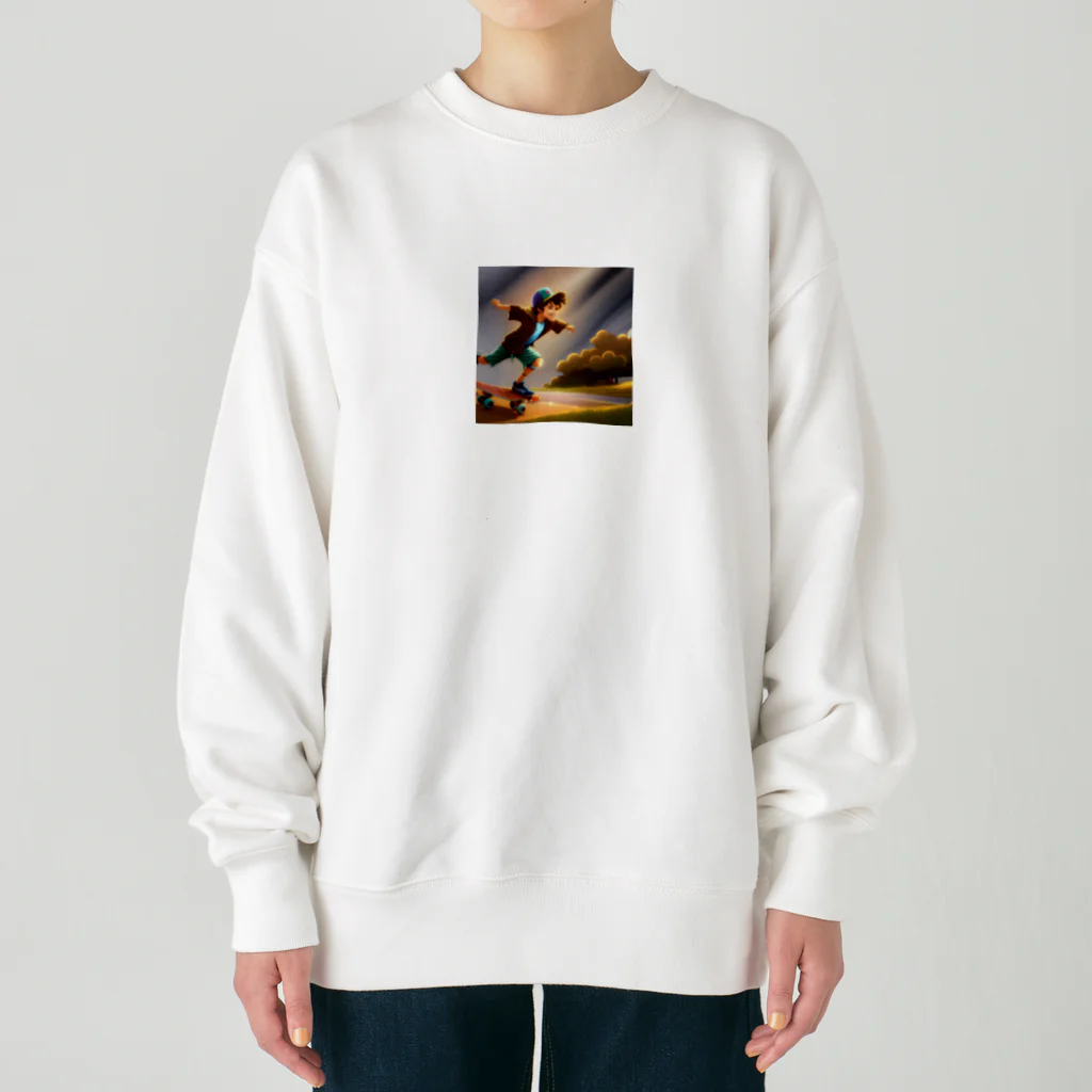 FACTORY MOWのスケートボードの男の子 Heavyweight Crew Neck Sweatshirt