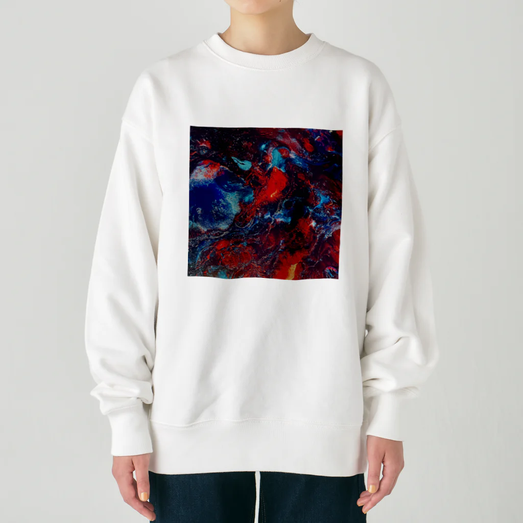 【抽象画】melty moon【フルイドアート】の層馬灯Ⅱ Heavyweight Crew Neck Sweatshirt