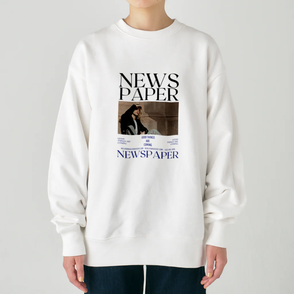 show.のNEWS PAPER Heavyweight Crew Neck Sweatshirt