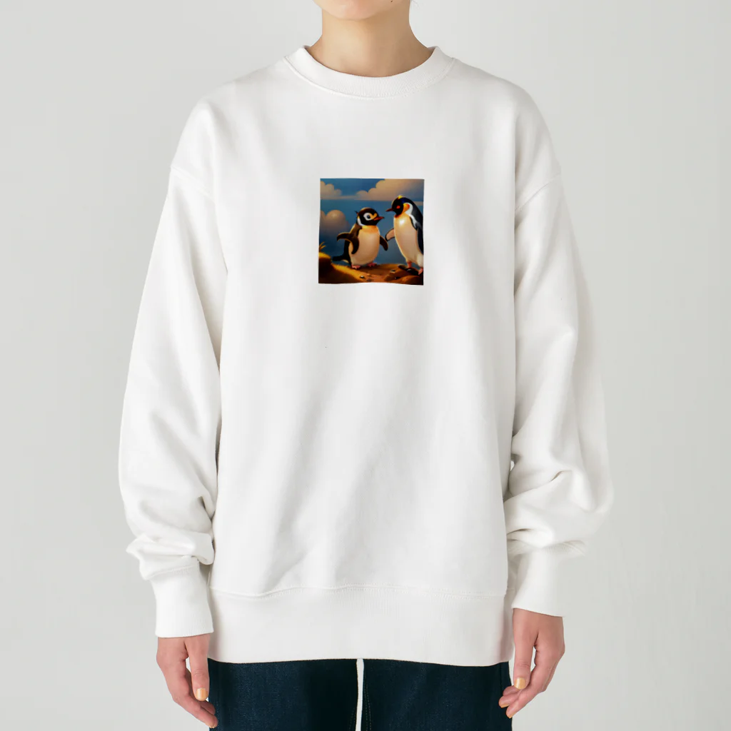 momoponnzuの可愛いペンギンちゃんグッズ Heavyweight Crew Neck Sweatshirt