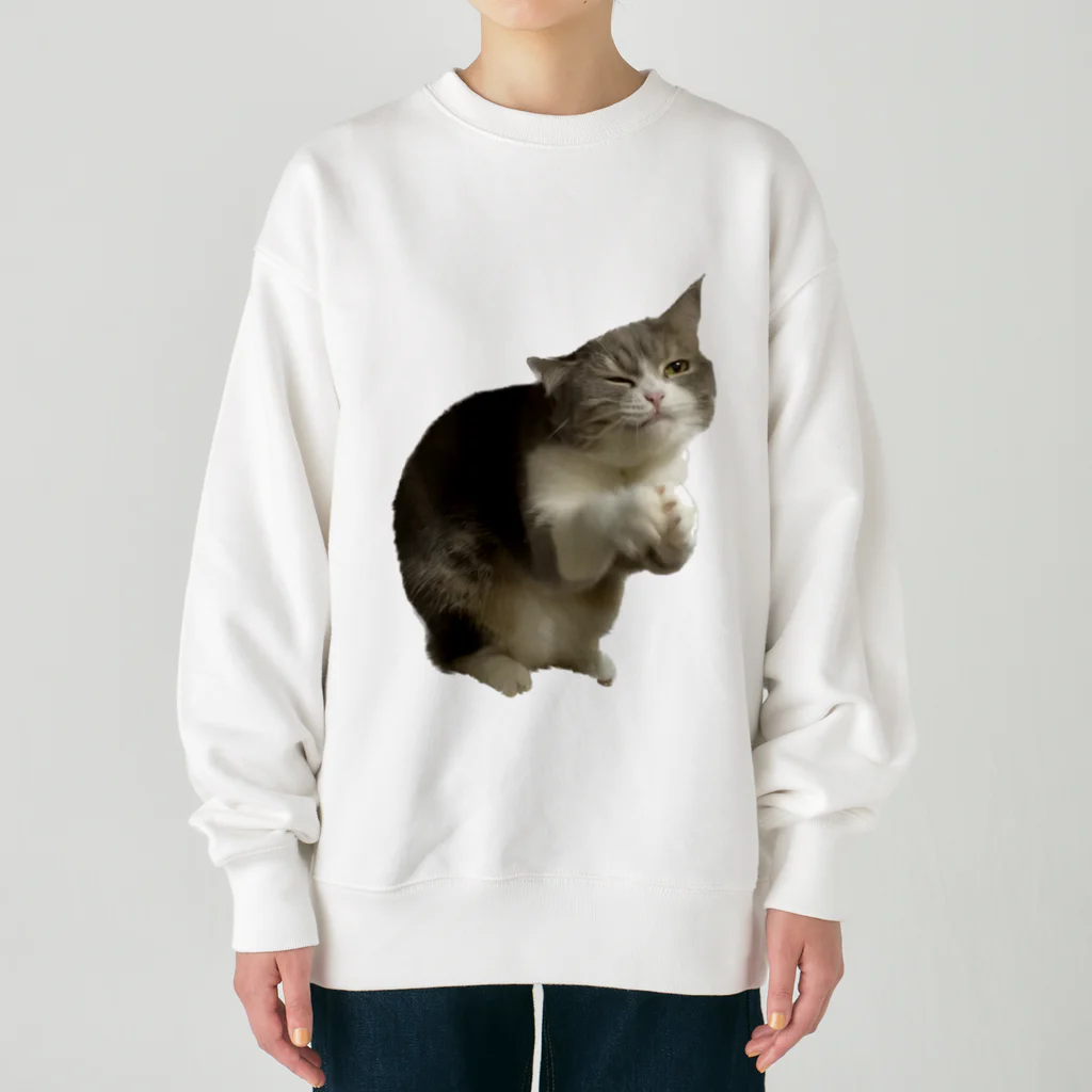 むっちり猫のむっちり丸のちょうだい！ミロ姫！ Heavyweight Crew Neck Sweatshirt