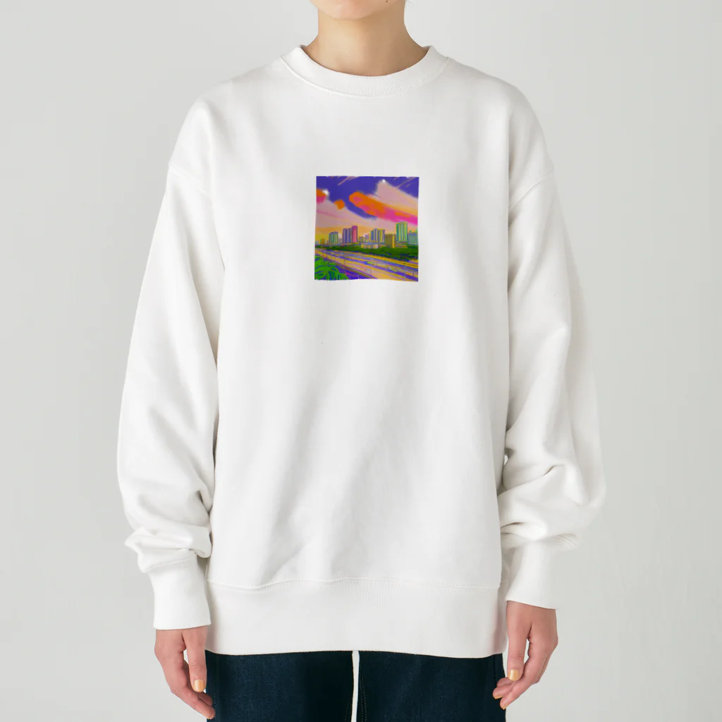 フィットネスパパの水彩のマニラグッズ Heavyweight Crew Neck Sweatshirt