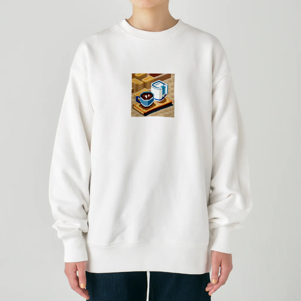 cunissaのドット絵コーヒーと電気ポット Heavyweight Crew Neck Sweatshirt