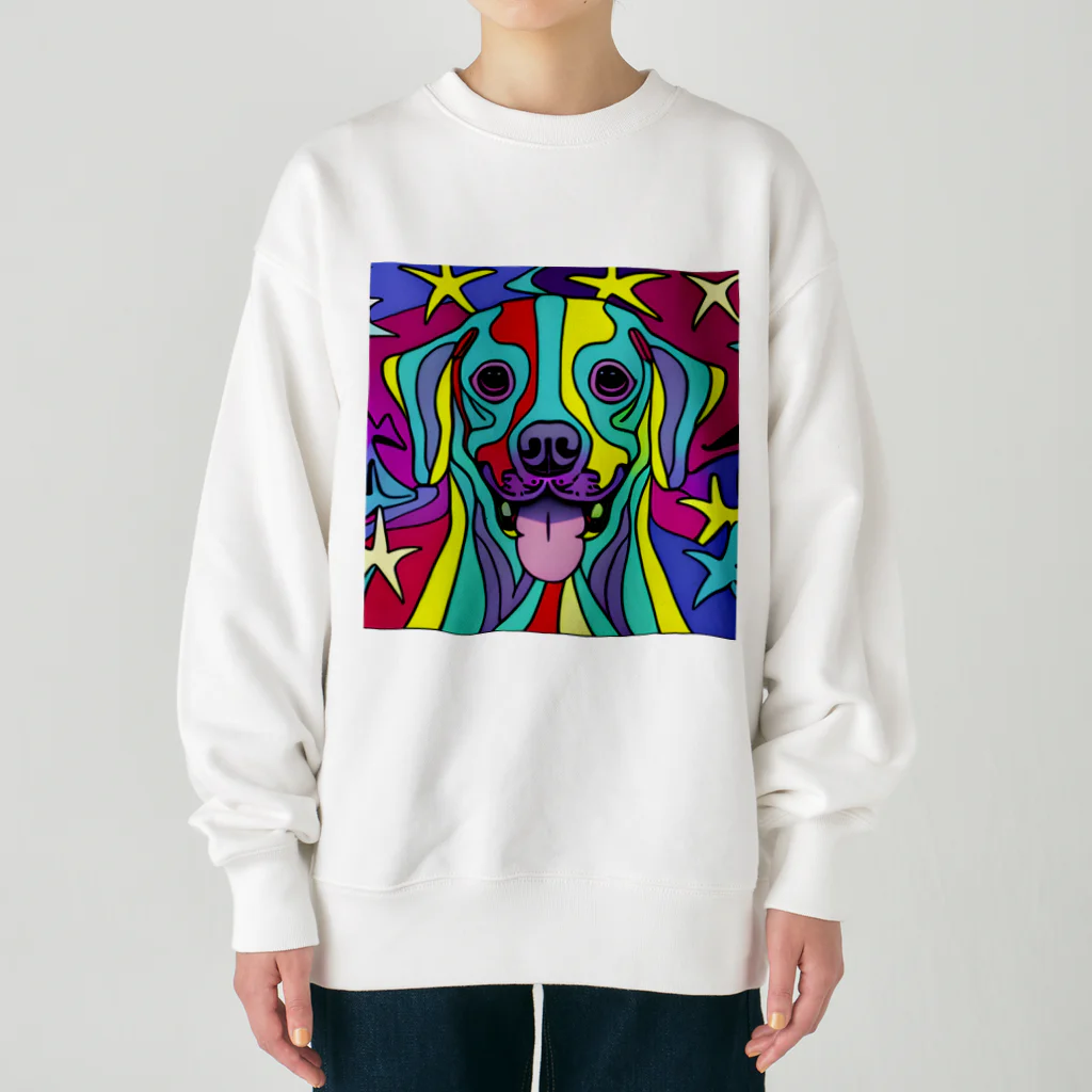 nakagawa-kikakuの奇抜なアート風の可愛い犬のグッズ Heavyweight Crew Neck Sweatshirt