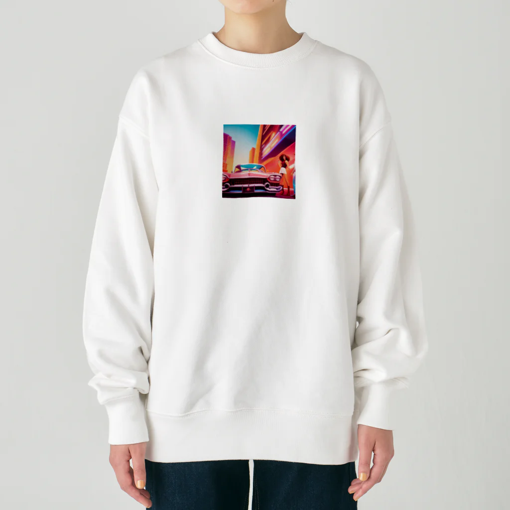 enjoy-itemsの赤いアメ車 Heavyweight Crew Neck Sweatshirt