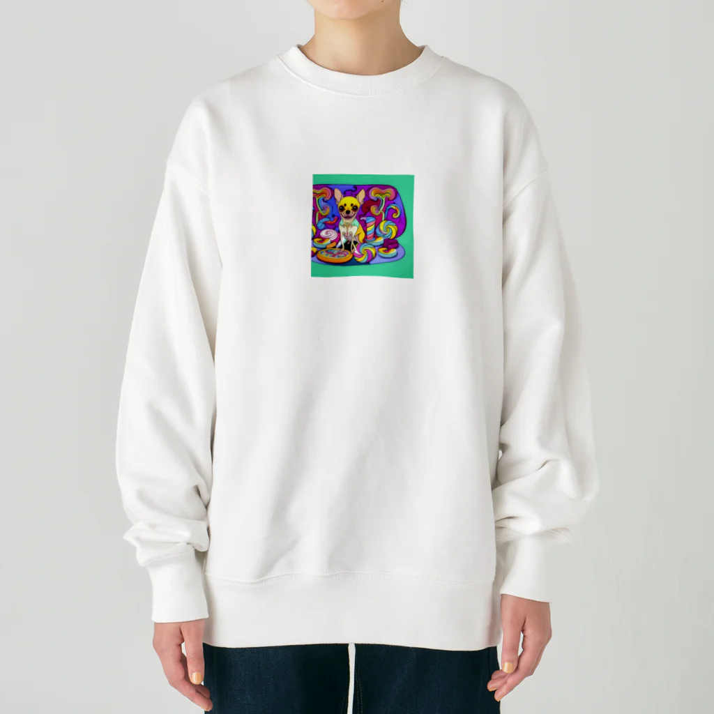 チワワ愛好家ショップのクッキー王国の謎☆チワワの異次元冒険 Heavyweight Crew Neck Sweatshirt