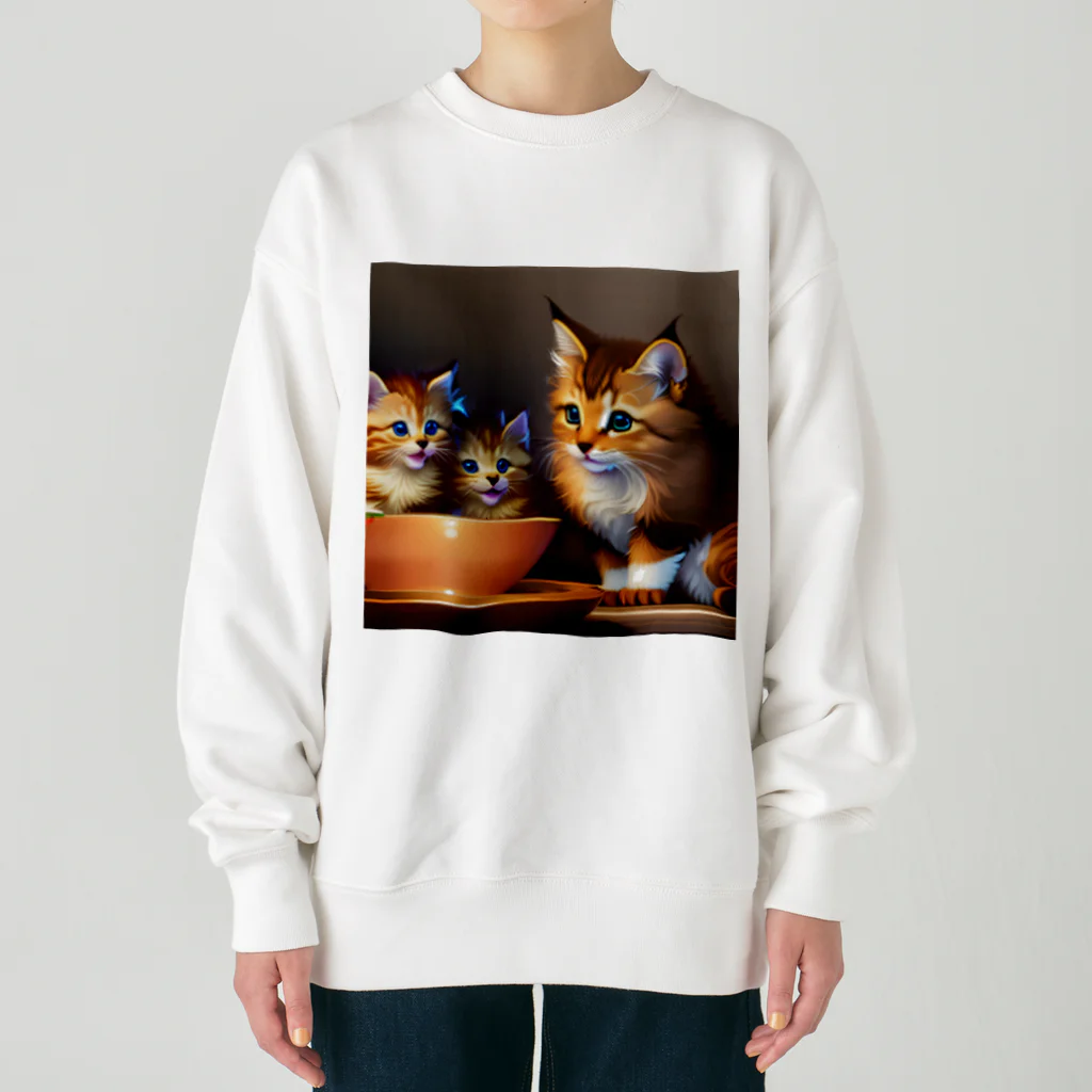 猫店の子猫の日常 Heavyweight Crew Neck Sweatshirt